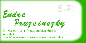 endre pruzsinszky business card